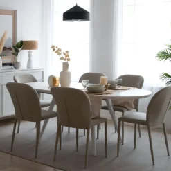 Didier Table &agrave; manger extensible ovale 160/200 laqué en blanc^Banak Clearance
