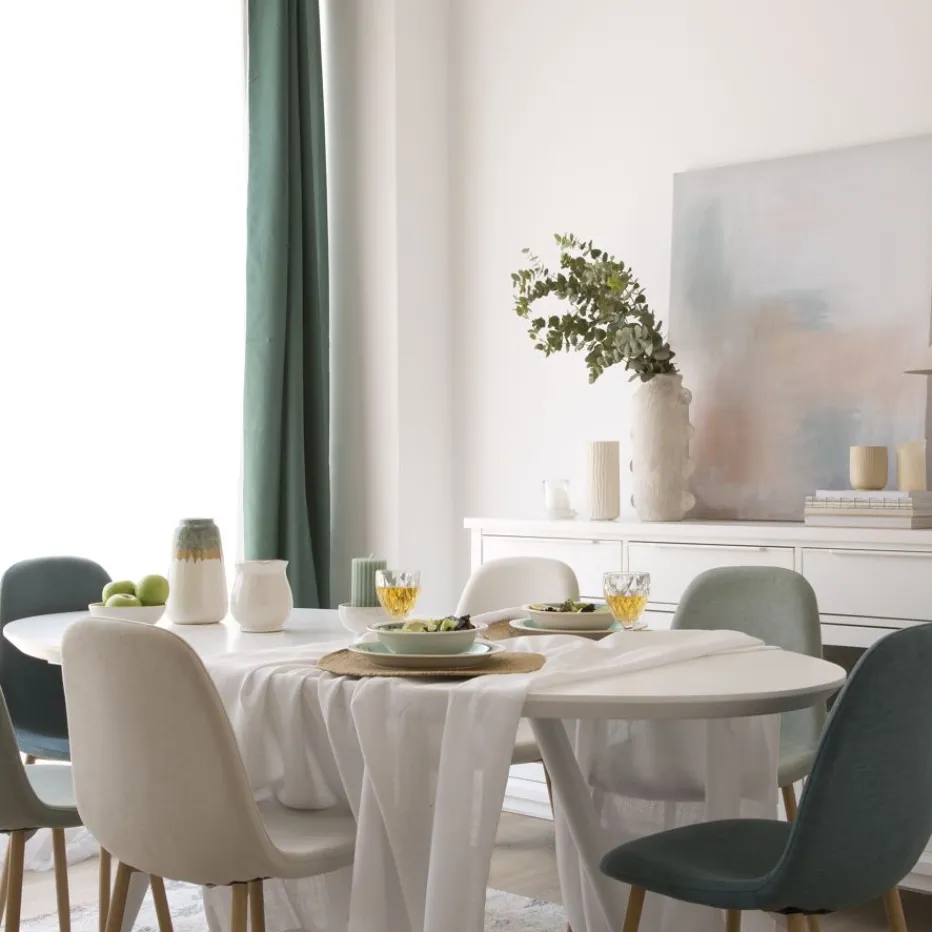 Didier Table à manger extensible ovale 160/200 laqué en blanc^Banak Clearance