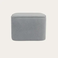 Dominique Puf de salón cuadrado tapizado gris^Banak Outlet