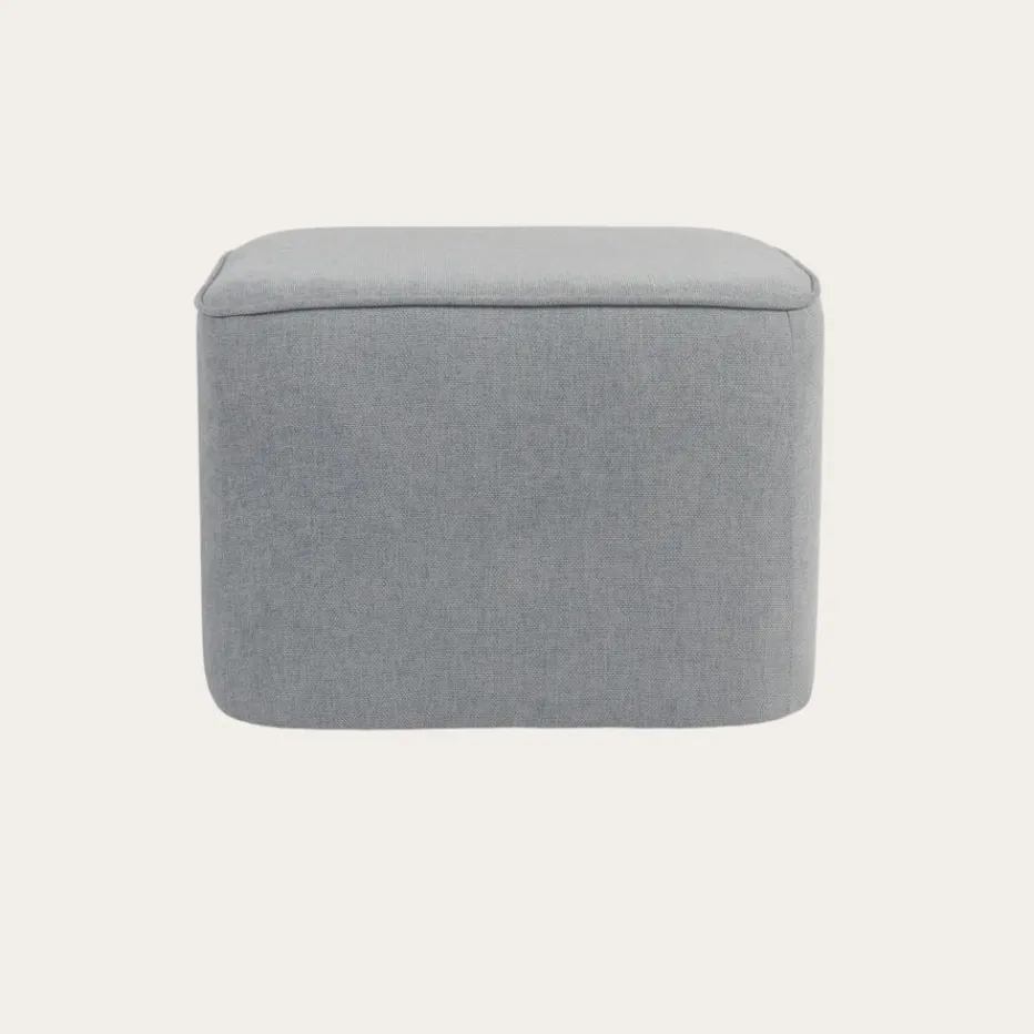 Dominique Puf de salón cuadrado tapizado gris^Banak Outlet