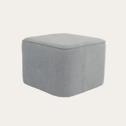 Dominique Puf de salón cuadrado tapizado gris^Banak Outlet