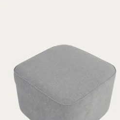 Dominique Puf de salón cuadrado tapizado gris^Banak Outlet