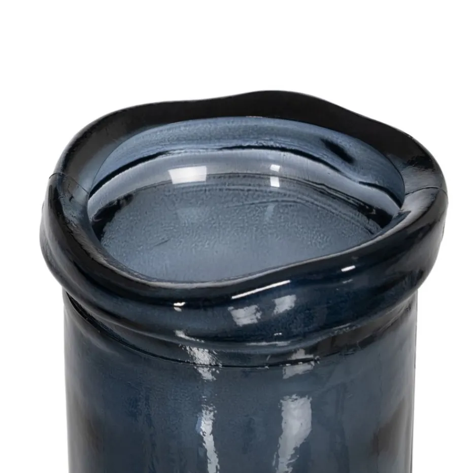 Dulas Vase en verre recyclé bleu^Banak Online
