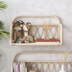 Eban étagère murale rectangulaire 60x35 en rotin naturel^Banak Online
