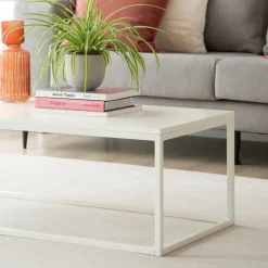 Ellie Table basse rectangulaire laqué en blanc^Banak
