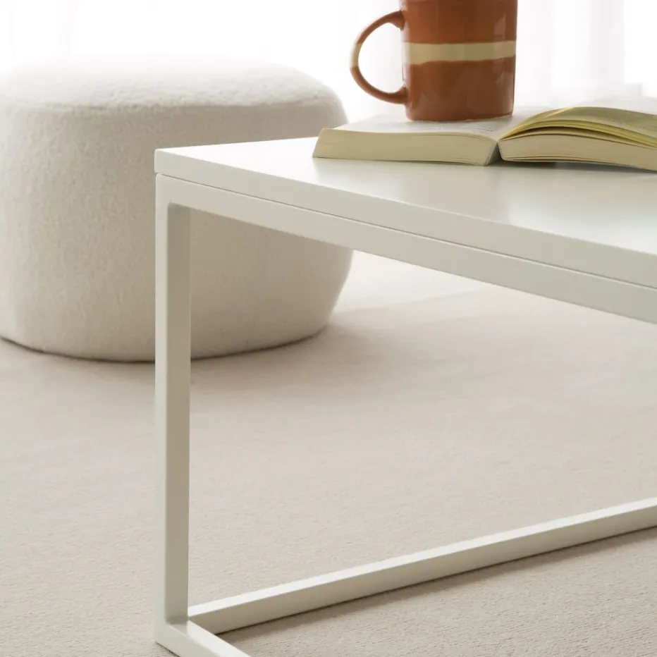 Ellie Table basse rectangulaire laqué en blanc^Banak