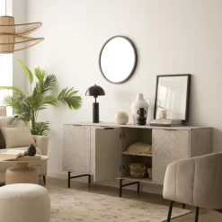 Enzo Buffet en bois massif et métal couleur blanc wild^Banak Online