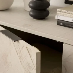 Enzo Buffet en bois massif et métal couleur blanc wild^Banak Online