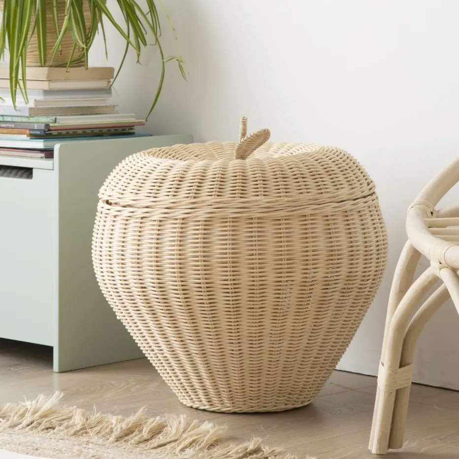 Fruit Panier en rotin naturel en forme de pomme^Banak Online
