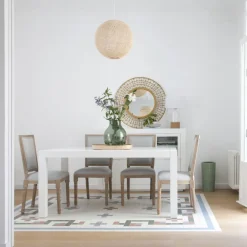 Gael Table &agrave; manger rectangulaire extensible 140/190 en bois laqué blanc^Banak Hot