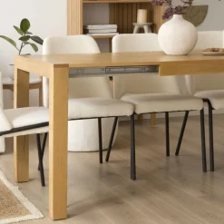 Gael Table à manger extensible rectangulaire 140/190 en bois massif de chêne^Banak Online
