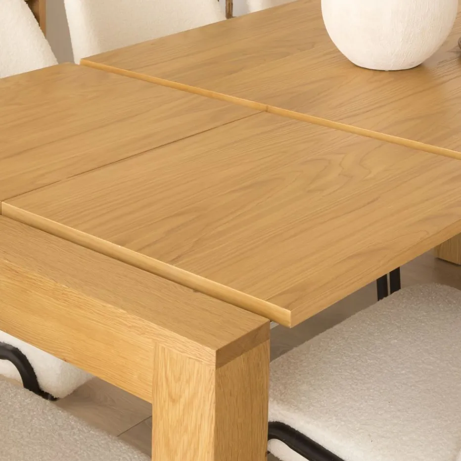 Gael Table à manger extensible rectangulaire 140/190 en bois massif de chêne^Banak Online
