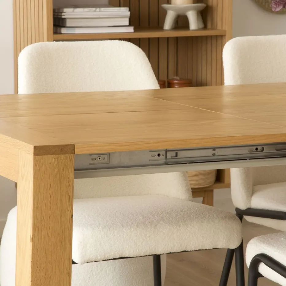 Gael Table à manger extensible rectangulaire 140/190 en bois massif de chêne^Banak Online