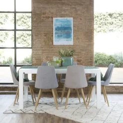 Gael Table &agrave; manger rectangulaire extensible 160/210 en bois laqué blanc^Banak Hot