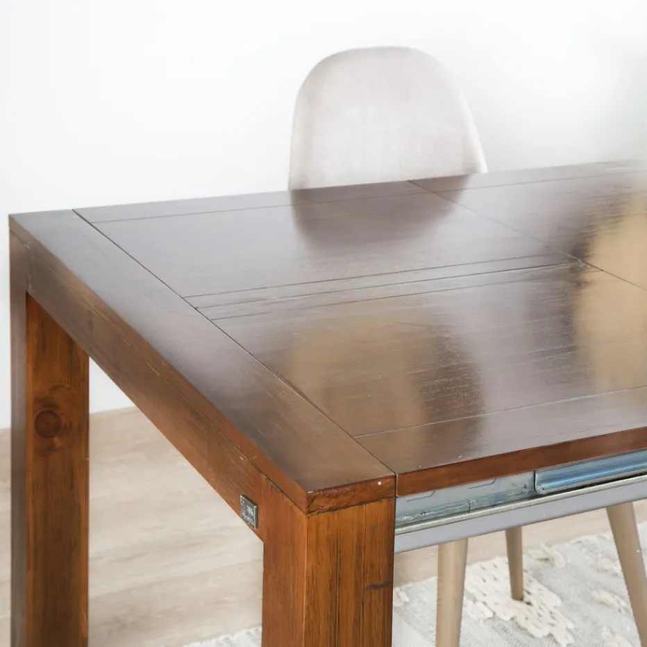 Gael Table à manger rectangulaire extensible 140/190 en bois massif de couleur teck^Banak Best