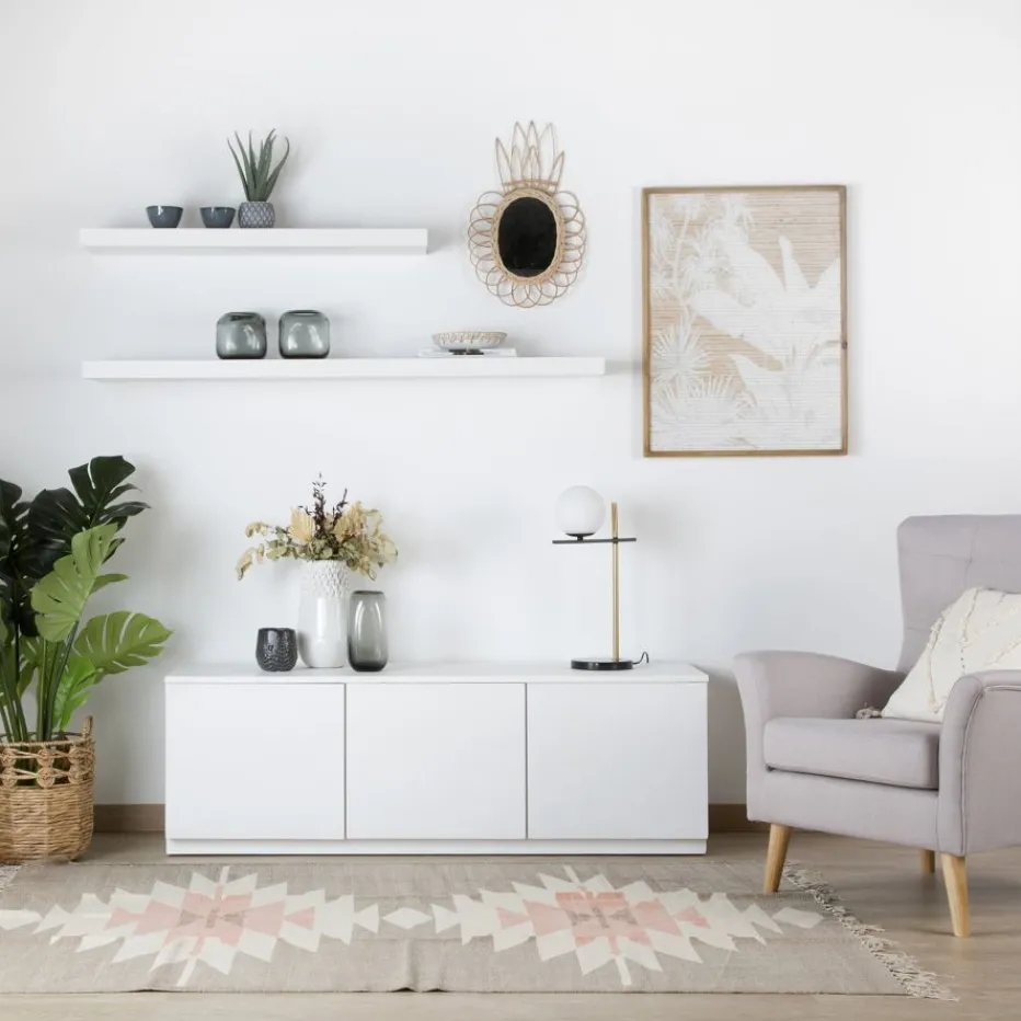 Gante étagère murale laqué blanche de 150 cm^Banak Best