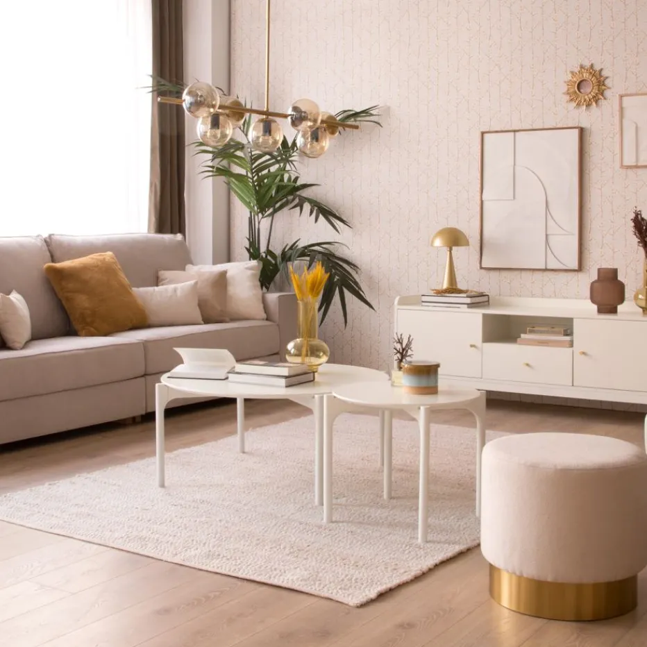 Hans Table basse en bois laqué blanc petite^Banak