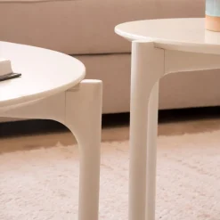 Hans Table basse en bois laqué blanc petite^Banak