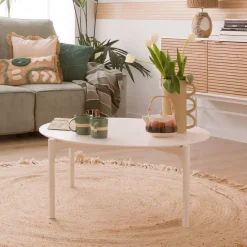 Hans Table basse en bois laqué blanc grand^Banak Sale