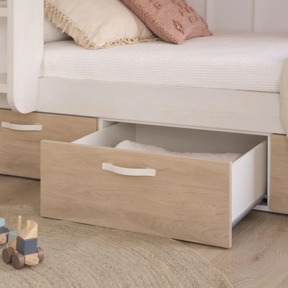 Hansel Lit avec tiroirs pour matelas de 90x190 avec échelle à gauche^Banak