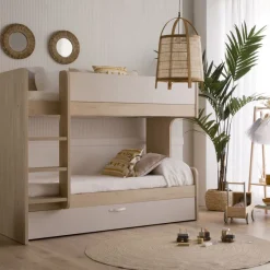 Hansel Lit superposé avec lit gigogne pour matelas de 90x190 avec échelle à gauche^Banak Online