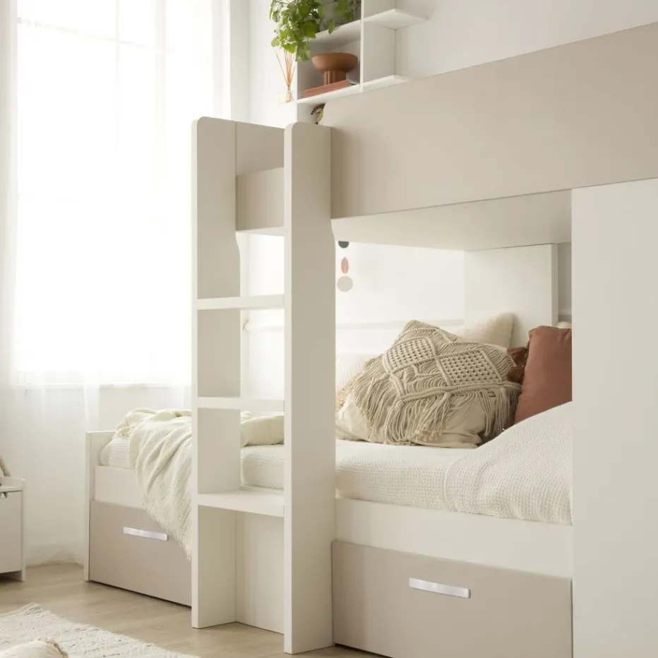 Hansel Train avec 2 lits et rangement à droite pour matelas de 90x190^Banak