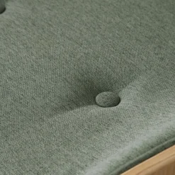 Haru Chaise de bureau rembourrée en vert avec bois et roulettes^Banak Outlet