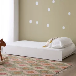 Haus Cama con forma de casa y somier de arrastre para colchón de 90x190 lacada e^Banak Outlet