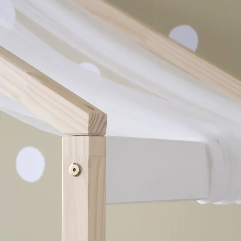 Haus Cama con forma de casa y somier de arrastre para colchón de 90x190 lacada e^Banak Outlet