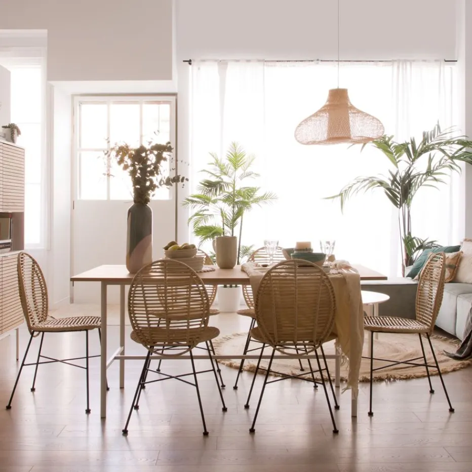 Ille Chaise en rotin naturel et métal^Banak Online