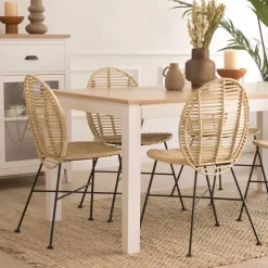 Ille Chaise en rotin naturel et métal^Banak Online