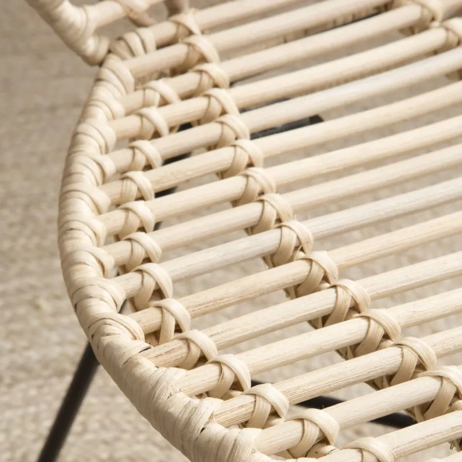 Ille Chaise en rotin naturel et métal^Banak Online