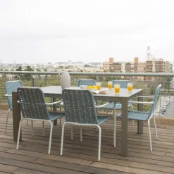 Inset Table de jardin rectangulaire en aluminium^Banak Hot