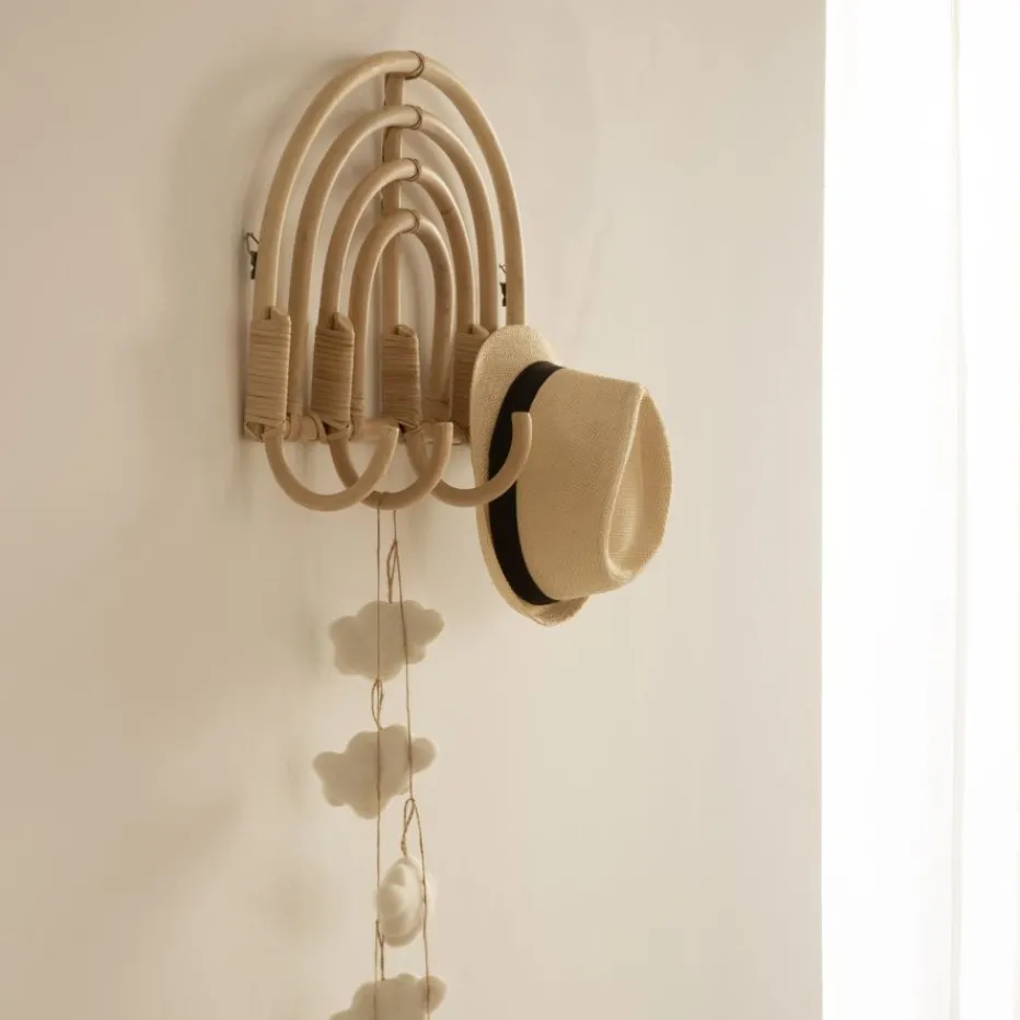 Iris Porte-manteau mural en rotin naturel^Banak Best