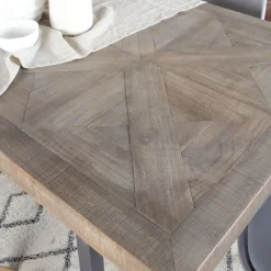 Irune Table à manger rectangulaire en bois massif et métal^Banak Clearance