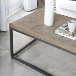 Irune Table basse en bois massif et métal^Banak Outlet