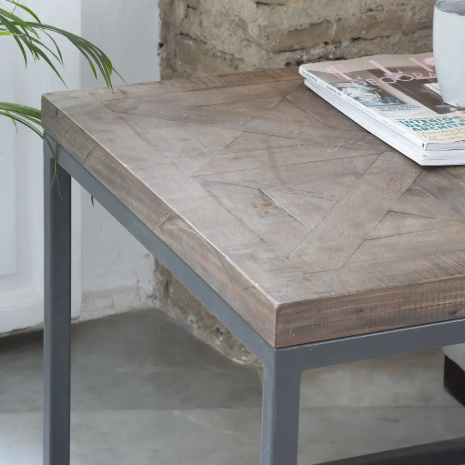 Irune Table d'appoint en bois massif et métal^Banak New