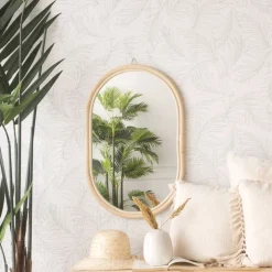 Isna Miroir mural en rotin naturel^Banak Hot