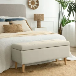 Ivis Banc rembourré avec rangement beige^Banak Outlet