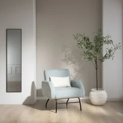 Jenn Fauteuil bleu turquoise avec pieds en métal^Banak Sale