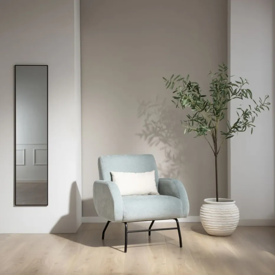 Jenn Fauteuil bleu turquoise avec pieds en métal^Banak Sale