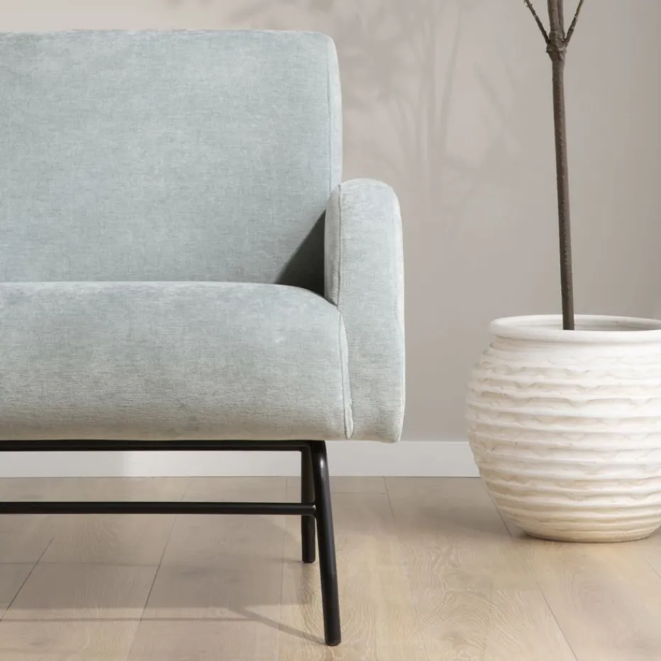 Jenn Fauteuil bleu turquoise avec pieds en métal^Banak Sale