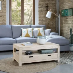 Jil Table basse relevable en bois couleur naturelle^Banak