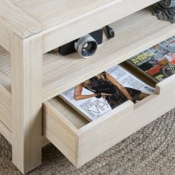 Jil Table basse relevable en bois couleur naturelle^Banak