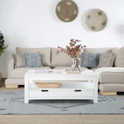 Jil Table basse relevable en bois laqué blanc^Banak New