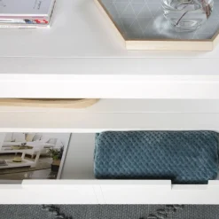 Jil Table basse relevable en bois laqué blanc^Banak New