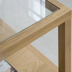 Juliet Table basse en bois et verre couleur chêne naturel^Banak Hot