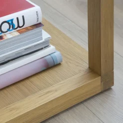 Juliet Table d'appoint en bois et verre couleur chêne naturel^Banak Online