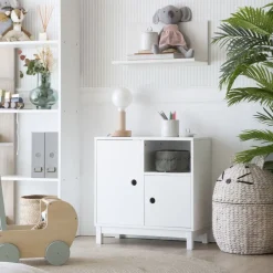 Kadi Meuble enfant avec espace de rangement laqué en blanc^Banak New