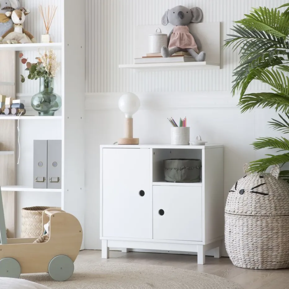 Kadi Meuble enfant avec espace de rangement laqué en blanc^Banak New